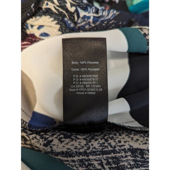 Aritzia Babaton Sz XS Jessie Midi Dress Black White Abstract Print Short Sleeve - Picture 13 of 14